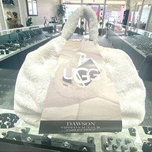 ugg dawson tipped faux fur tablet pouf